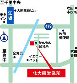 北大阪営業所地図
